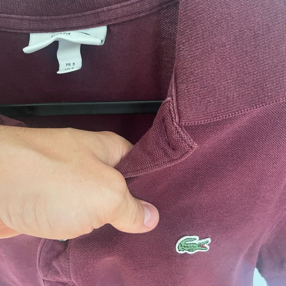 Lacoste Polo - Men’s Slim Fit Size S - Maroon / Red - Picture 4 of 4